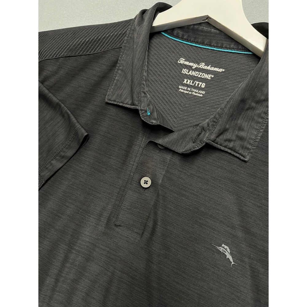 Tommy Bahama IslandZone Mens XXL Polo Shirt Charcoal Gray Recycled Performance